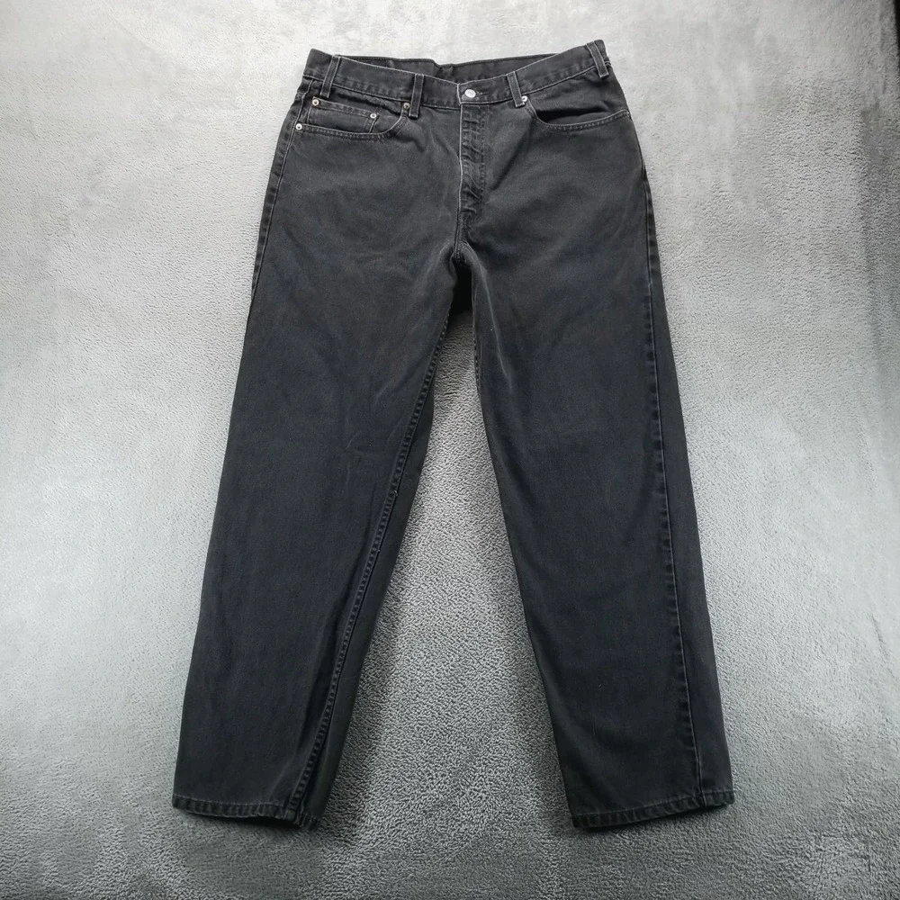 VTG Levis 550 Jeans Mens‎ 38x32 Black Relaxed Tapered 90s Made in Canada Denim